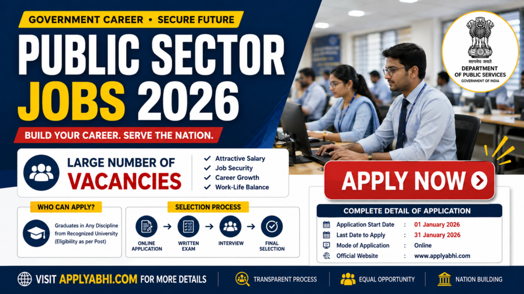 Public Sector Jobs 2026 – Online Apply | Latest Advertisement
