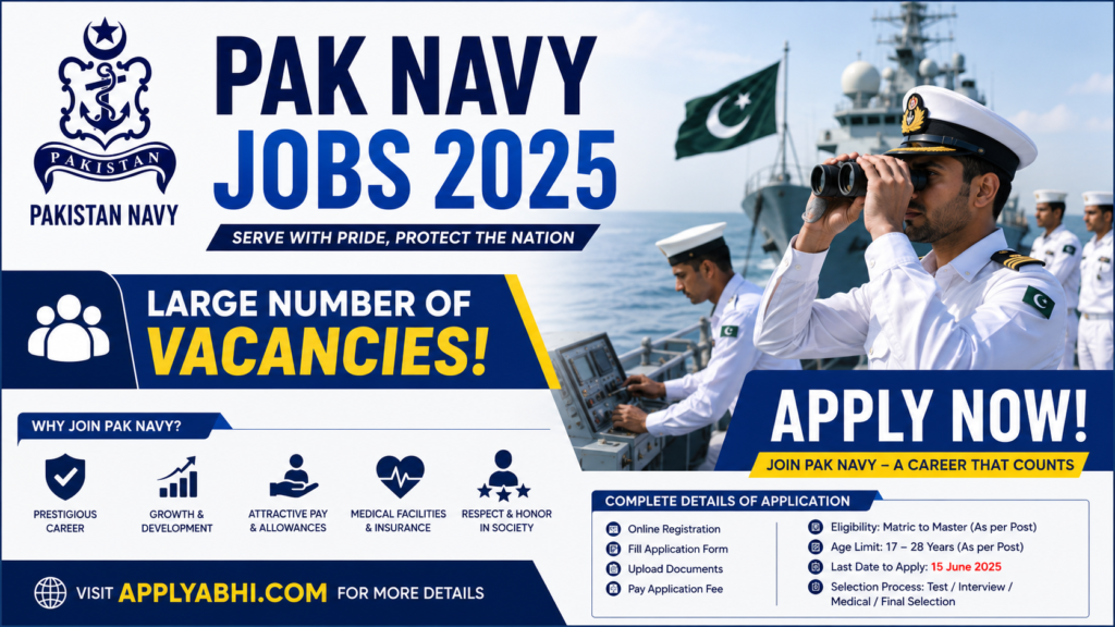 Pak Navy Jobs 2026 – Online Apply Now | Latest Pakistan Navy Advertisement