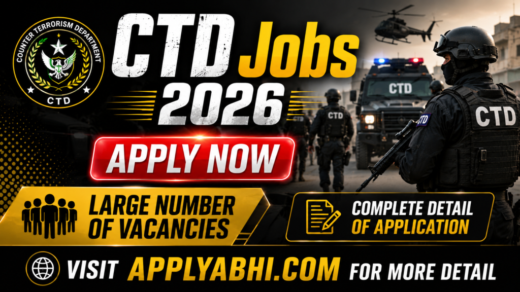 CTD Jobs 2026 – Online Apply Now | Latest Counter Terrorism Department Vacancies