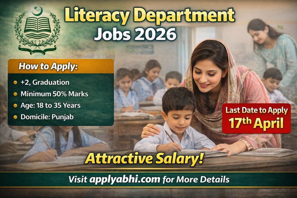 Literacy Department Jobs 2026 – 1000 Seats in Punjab | Latest Advertisement | Online Apply