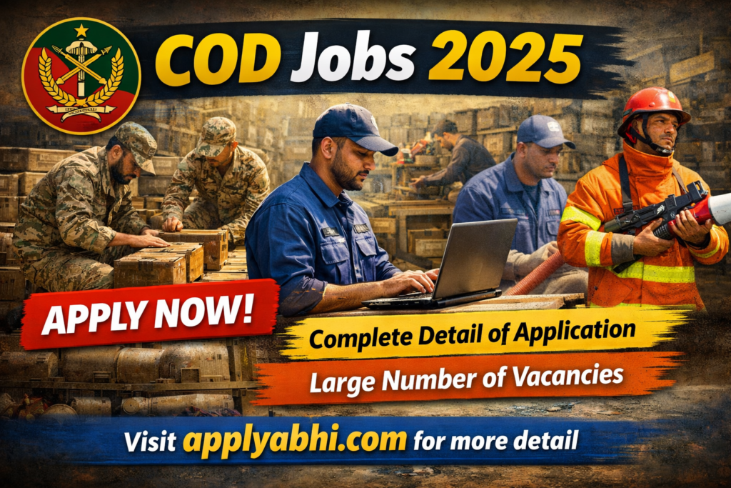 COD Jobs 2026 | Online Apply Now – Latest Central Ordnance Depot Bright career