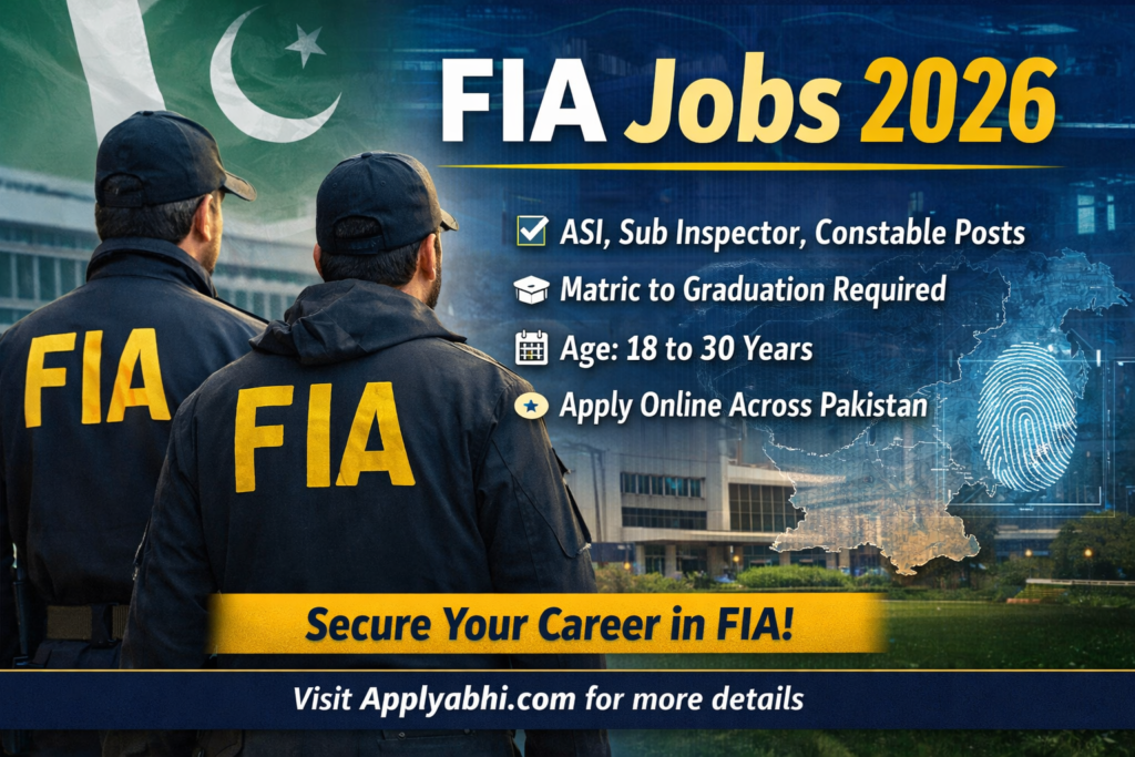 FIA Jobs 2026 – Latest Federal Investigation Agency Advertisement | Apply Online Now