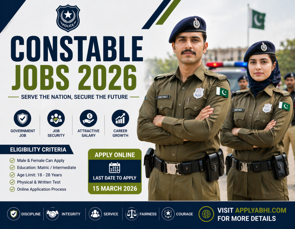 Constable Jobs 2026 - Punjab Police Latest Advertisement | Apply Online Now 