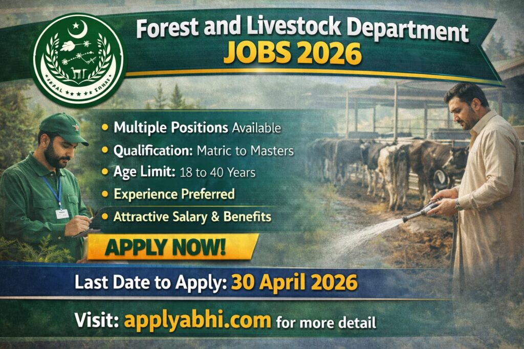 Forest and Livestock Department Jobs 2026 Online Apply Now – Latest Punjab Govt Advertisement
